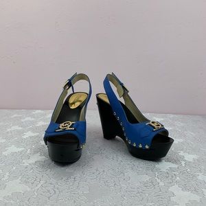 Michael Kors Charm Sling Platform Wedge Sandals